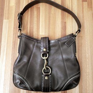 Coach Hampton 11362 Dark Brown Leather Hobo Shoulder bag.
